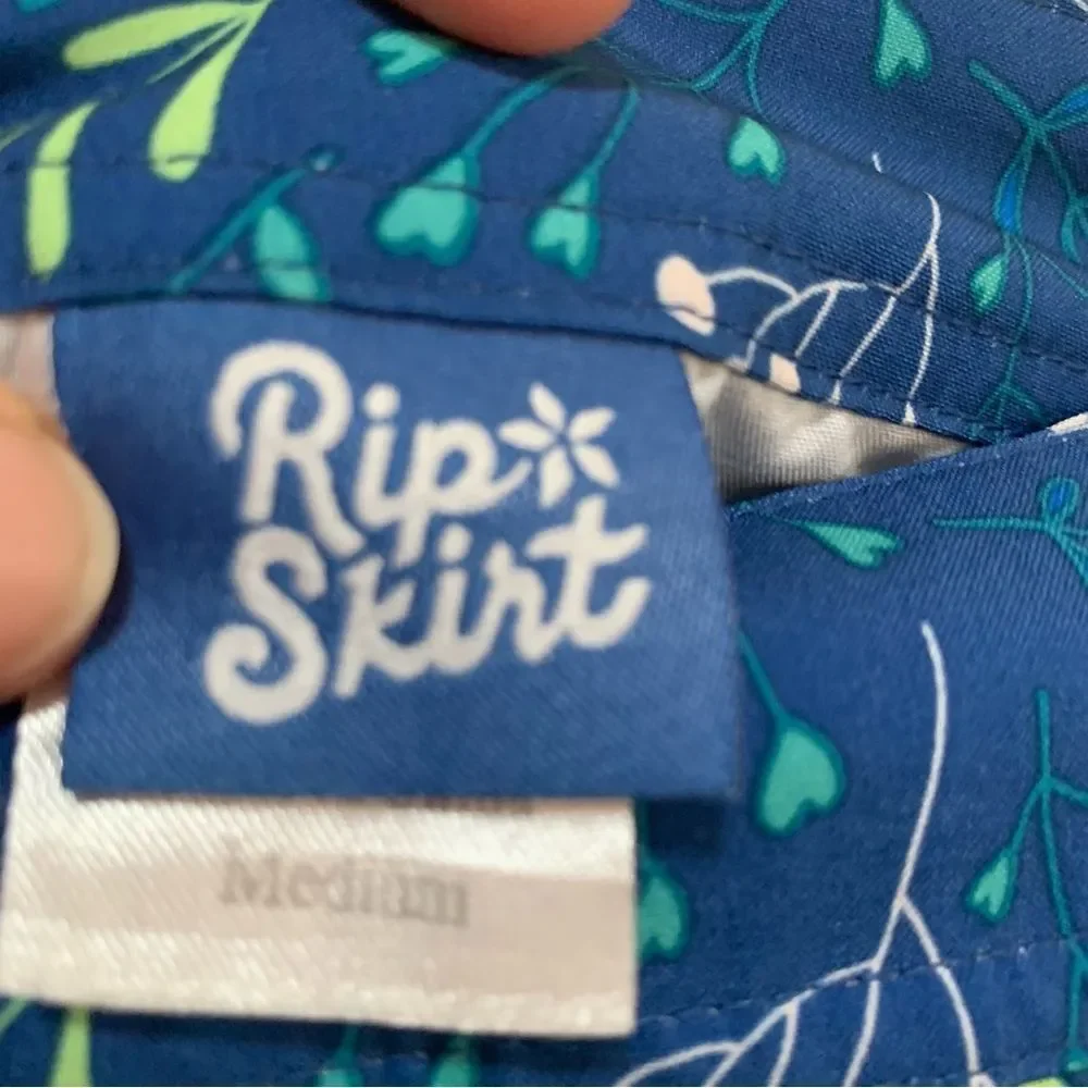 Rip Skirt Floral Blue Wrap Skirt Beach Swim Cover Up size medium
